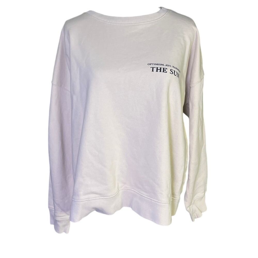 J.Crew The Sun Tarot Graphic Sweatshirt Size Large Ivory Oversized Re-Imagined - Picture 7 of 8